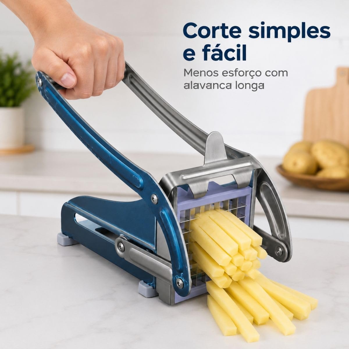 Cortador de batatas palito em aço inox